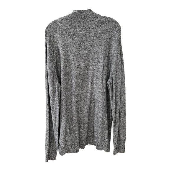 Calvin Klein Men’s XL Gray Marled Cotton Knit Quarter-Zip Sweater - Picture 2 of 5